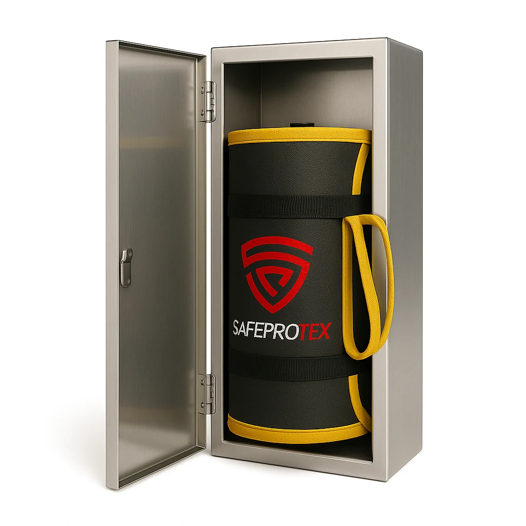 Graphite coated high silica EV fire blanket packing